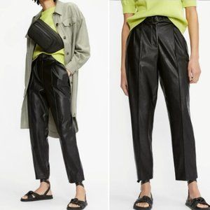 NWT! TED BAKER Belted Waist P Leather FAYDELL Trousers Size US 4 Ted 1